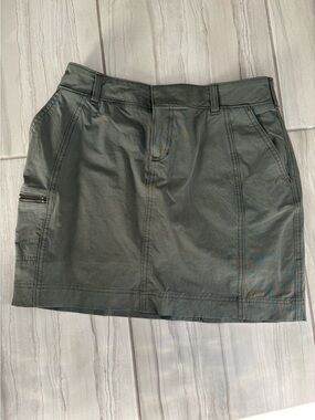 Athleta Olive Green Utility Mini Skirt with Zip Pocket
